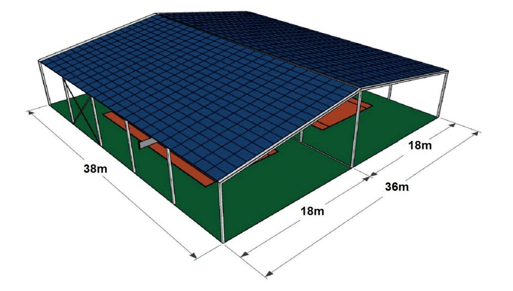 Batiment tennis photovoltaique